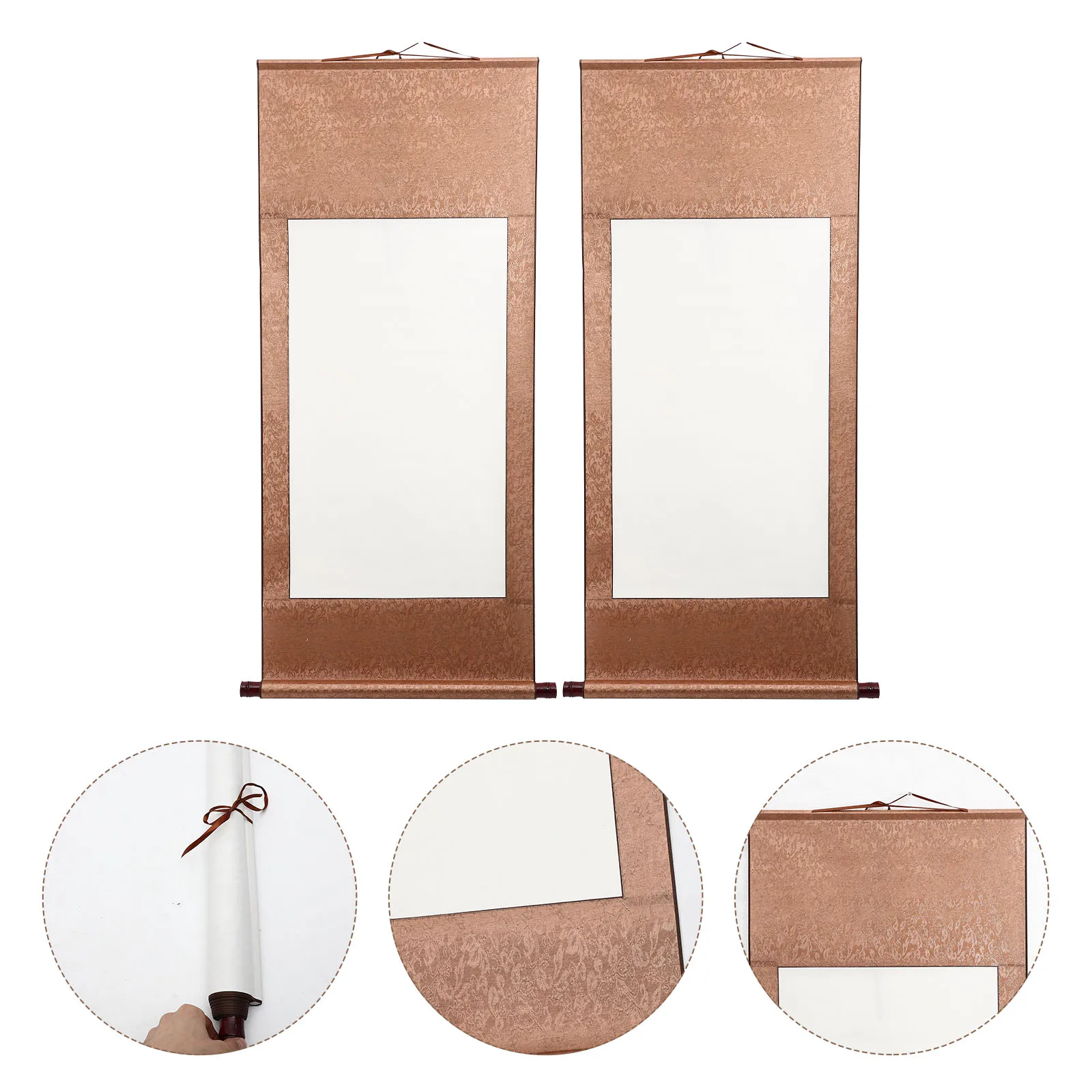 قطعتان من ورق التمرير المعلق الفارغ للخط الصيني، ورق كتابة اللوحة المحمول، حرفة تزيين جدران المكتب المنزلي #4