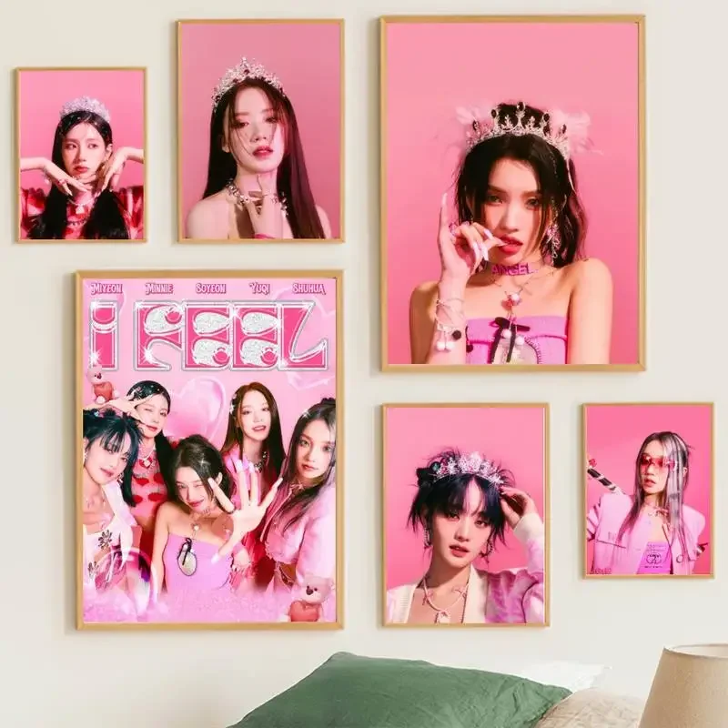 kpop gidle POSTER Poster Prints Wall Pictures Living Room Home Decoration Small