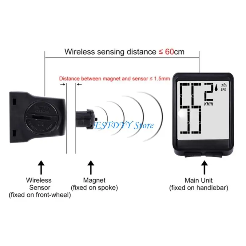 

G6DE Wireless Bike Computer Speedometer Waterproof LCD Stopwatch Backlight