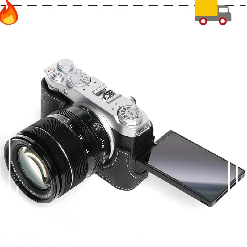 

Camera Protective Case For Fujifilm XM5 Retro PU Cover Half Base Mount For Fuji X-M5 Accessories