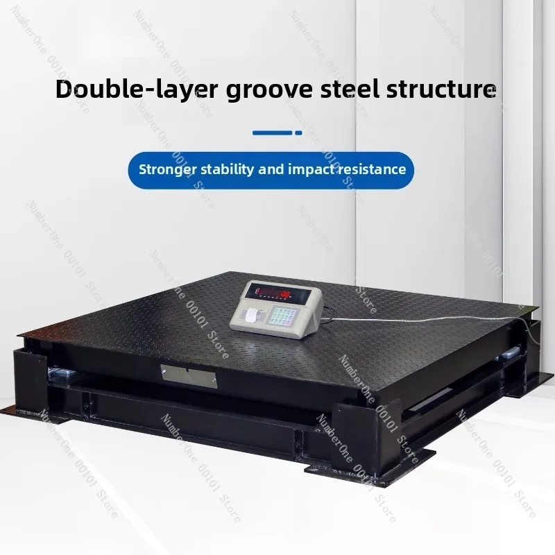 Buffer Steel Platform Scale 1-20 Ton, Heavy-duty Coil Weighing Floor Scale with Double-layer Shock Absorption Design