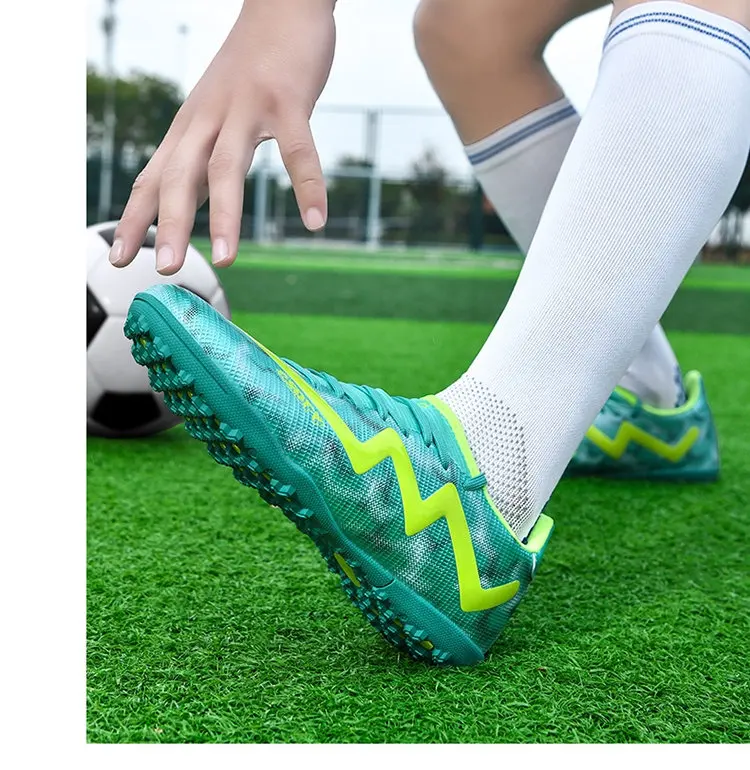 Original Marke blau Herren profession elle Fußballs chuhe Rasen rutsch feste Fußballs chuhe für Männer Schnürung Low Cut Fußball Turnschuhe männlich – Detail 25