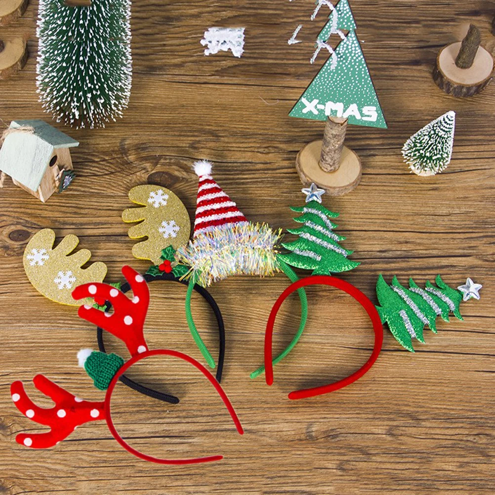 

Reindeer Antlers Christmas Headband Headdress Headbands for Kids Creative Hair Clasp Child Glitter Holiday