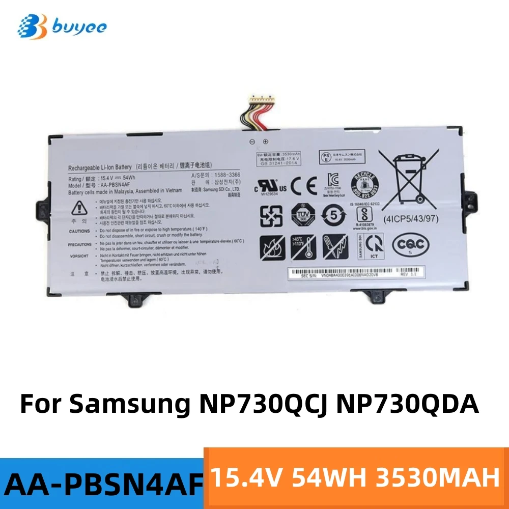 AA-PBSN4AF Genuine Laptop Batteries For Samsung Galaxy Book NP730QCJ NP730QDA NP930SBE Series Notebook 15.4V 54WH 3530MAH 4-CELL