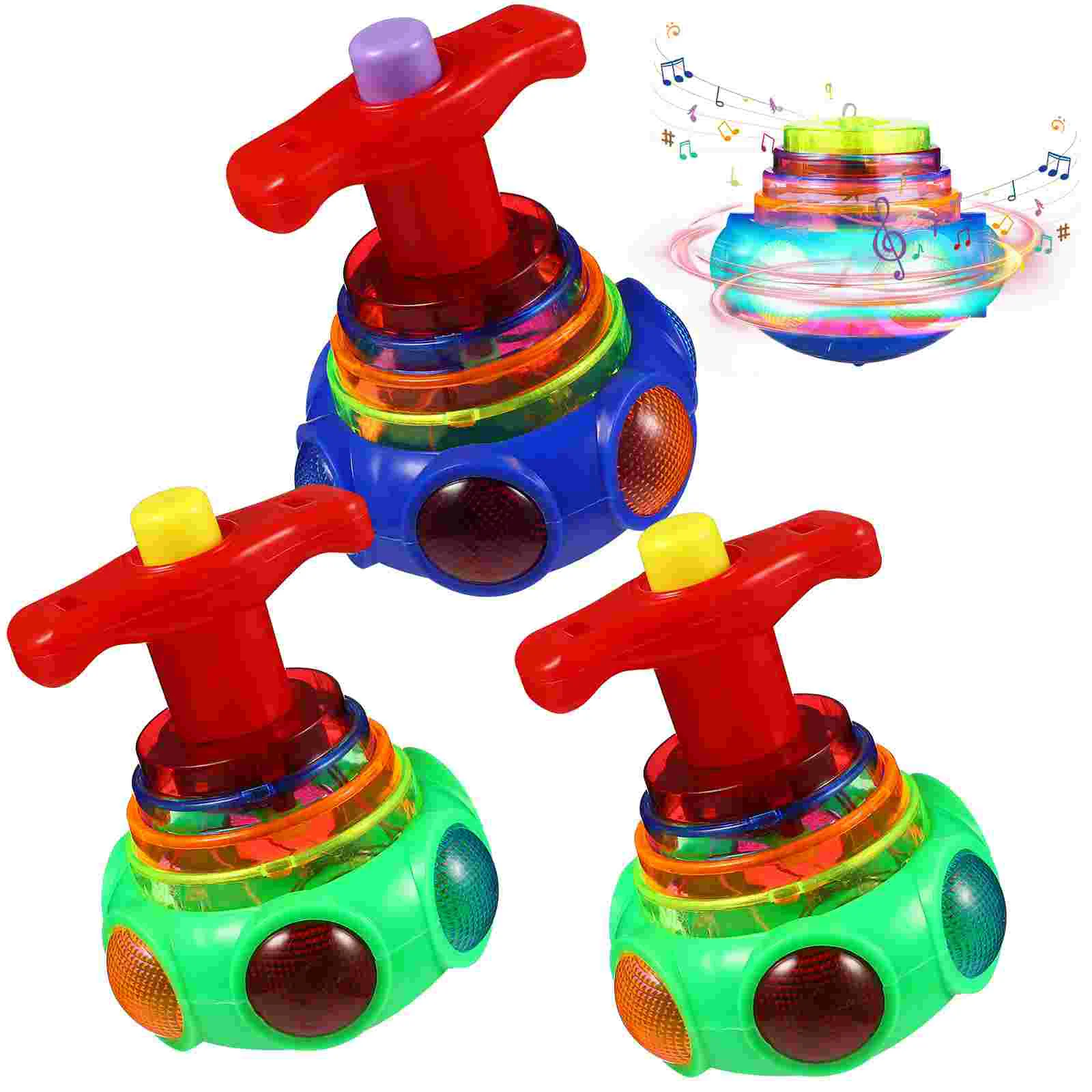 

3 Pcs Flashing Gyro Toys LED Lights Electric Rotate Playthings Gifts Kids Material Reusable Premium Quality