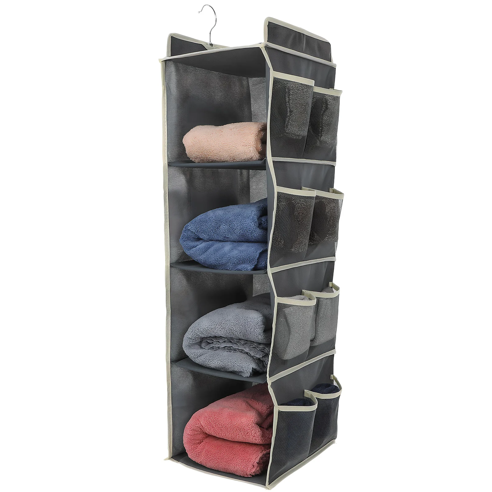 

Hanging Storage Bag Dorm Organizer Coat Hangers Clothes Wardrobe Closet Shelves Bed Rail Pouch for Home