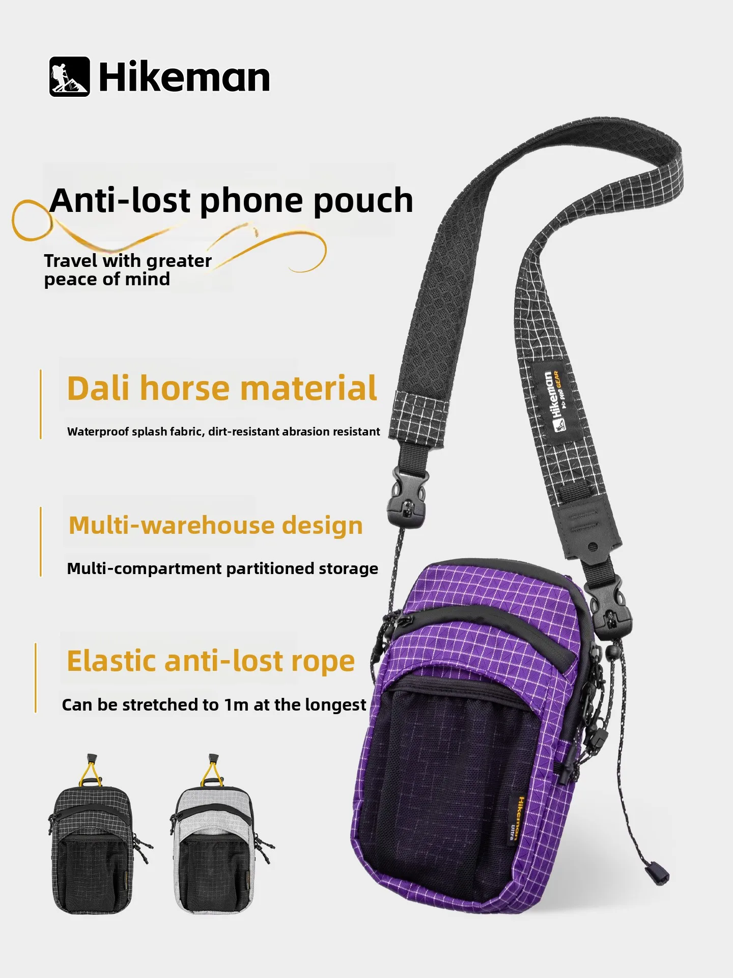 Outdoor Tactical Molle Pouch Waterproof Phone Holster Bag Hiking Climbing Waist Pack with Shoulder Strap Expandable Water Bot
