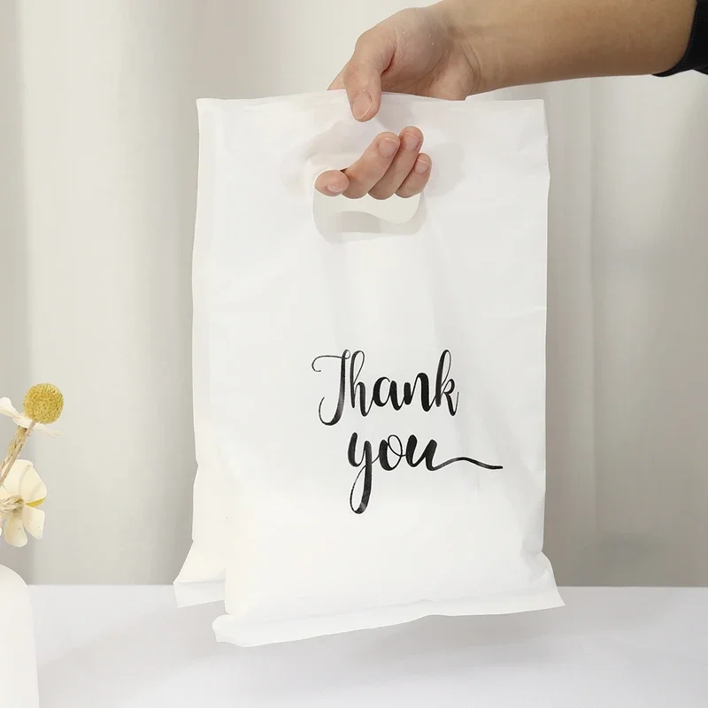 100pcs Thank You Gift Bag Plastic Shopping Bag Tote Bag 20*30cm Gift Bags Birthday Wedding Party Favors Candy Cookie Wrapping