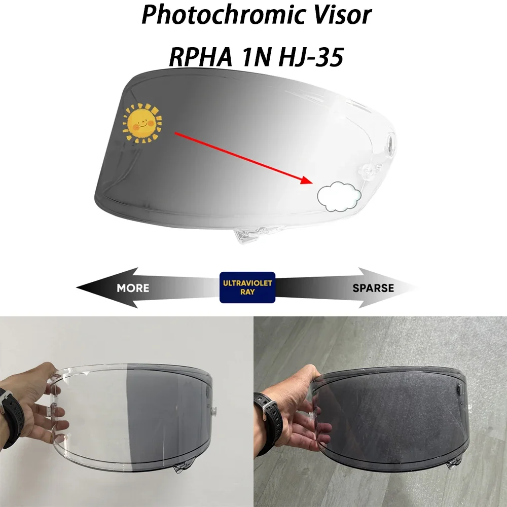 Photochromic Helmet Visor for HJC RPHA 1N HJ-35 RPHA-1N Motorcycle Helmets Lens Shield Glass Viewfinder Screen Accessories 6