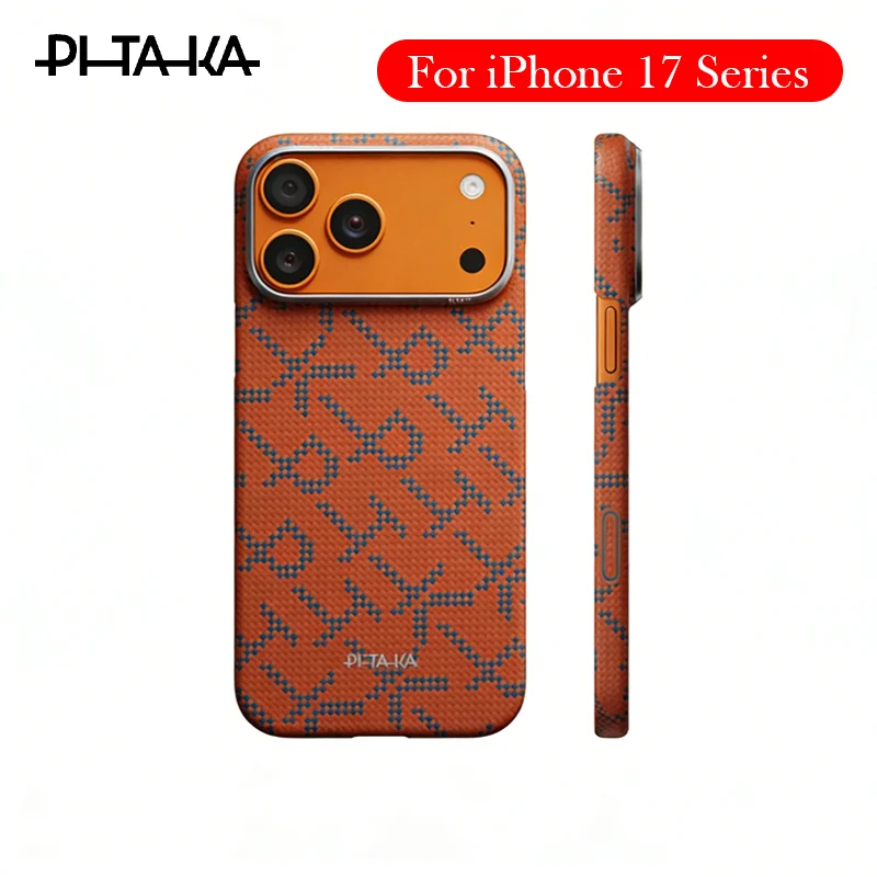 

Чехол PITAKA для iPhone 17 Pro Max, кевларовый, с поддержкой беспроводной зарядки, задняя крышка для IPHONE 17 PRO MAX