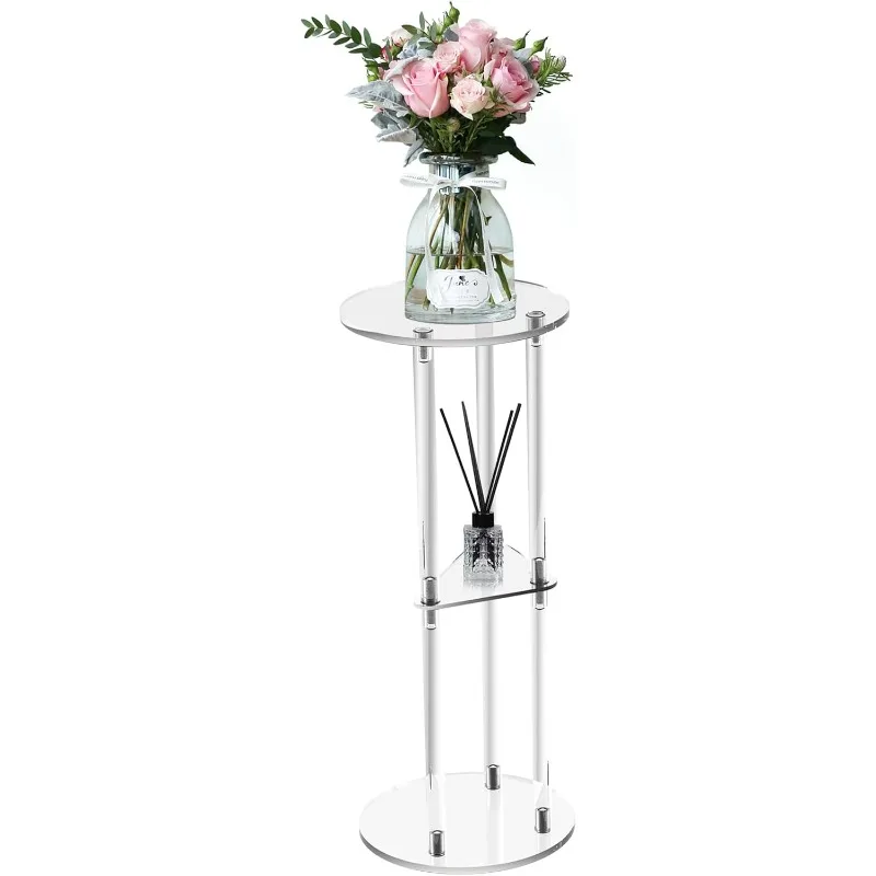 

Acrylic Drink Tables for Small Spaces-8" L x8 W Pub Table with Storge, Small Acrylic Table for Living Room