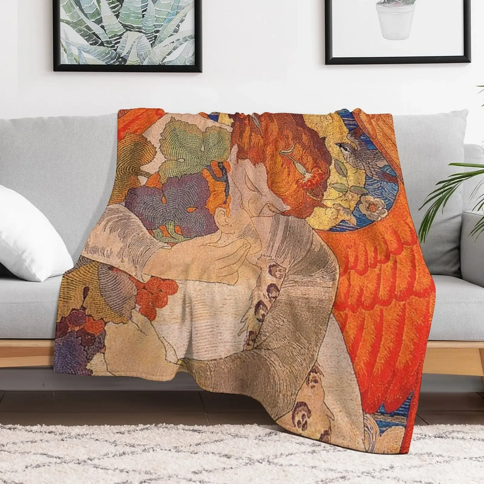 HD. Victory, by Phoebe Anna Traquair Throw Blanket Loose Hair Decorative Beds Cute Blankets