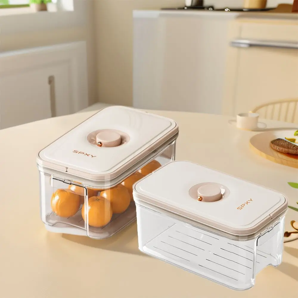 

Plastic Food Vacuum Storage Box Sealed Transparent Refrigerator Fresh-Keeping Box Large Capacity with Lid Food Storage Container