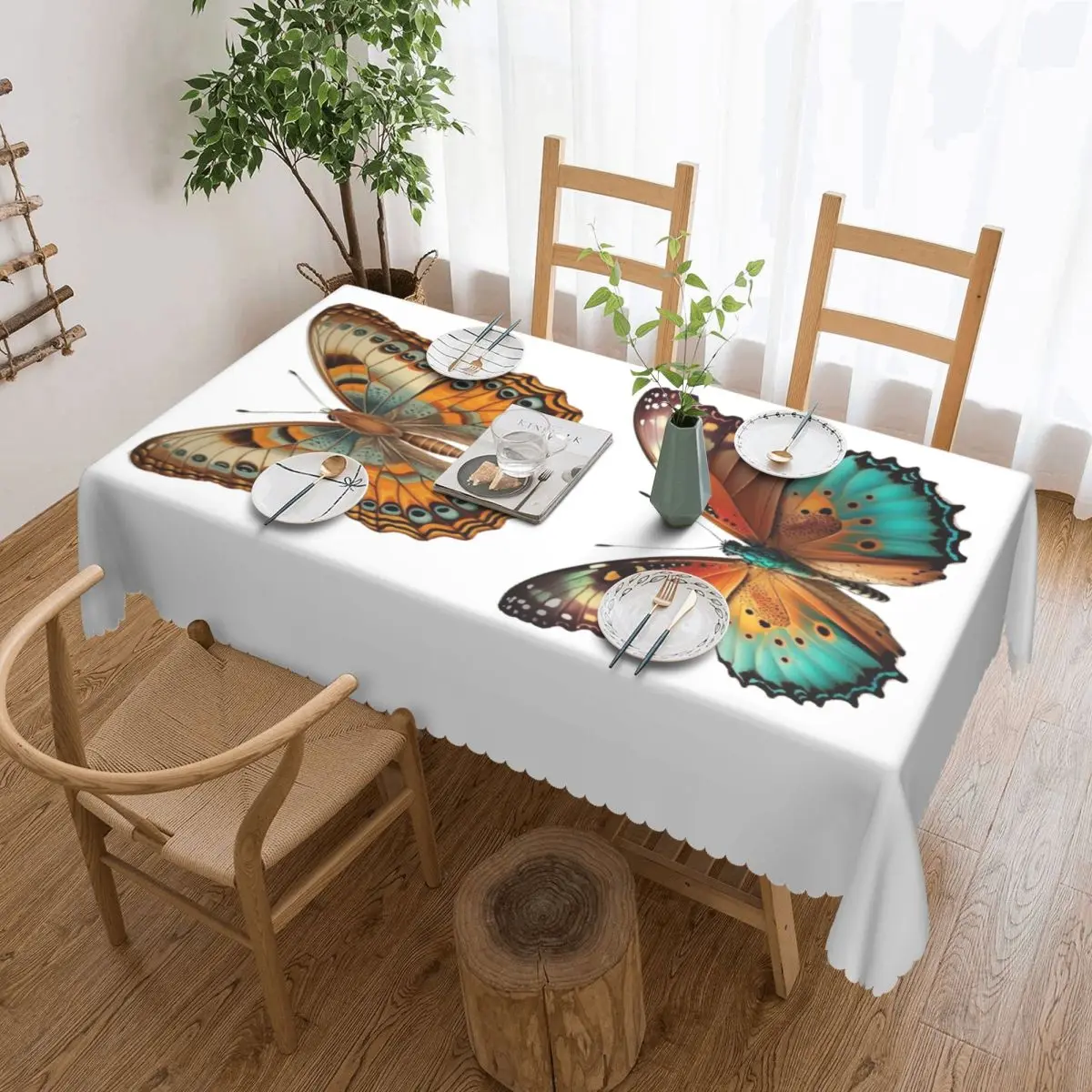 Nappe rectangulaire personnalisée avec motif Flash de tatouage papillon traditionnel américain, couverture de Table imperméable