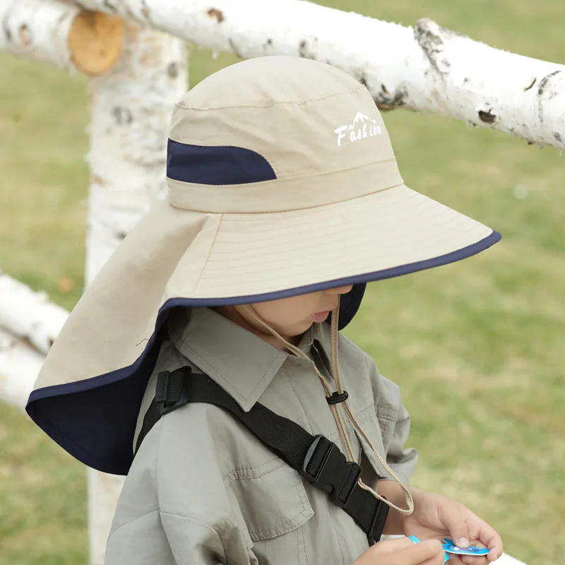 Baby SunHat Summer Boys Girls Bucket Hat Kids Cotton UV Travel Hats Child Big Brim Outdoor Beach Caps Casual Panama Cap