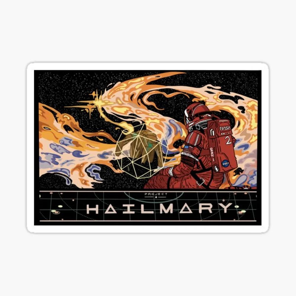 

Rocky and Grace Save Stars Project Hail Mary Sticker for Laptop Decor Bedroom Car Cute Cartoon Art Fashionable Public Suitcase