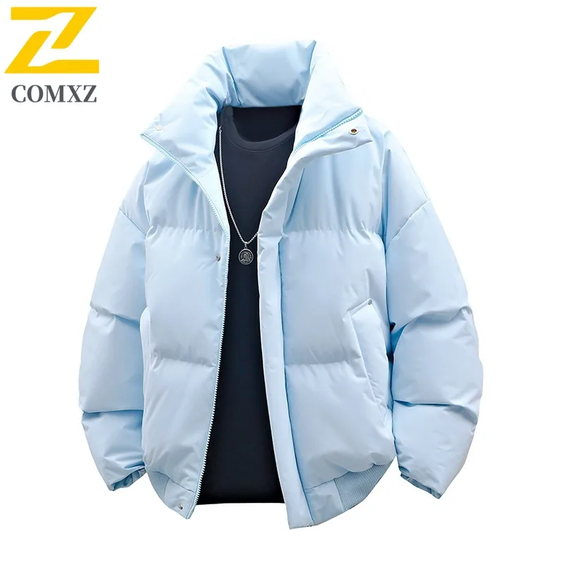 COMXZ باركر معطف دافئ فضفاض الوقوف طوق الحد الأدنى التزلج الشارع القطن وسادة مبطنة الثلوج العصرية الشتاء سترة ملابس للرجال