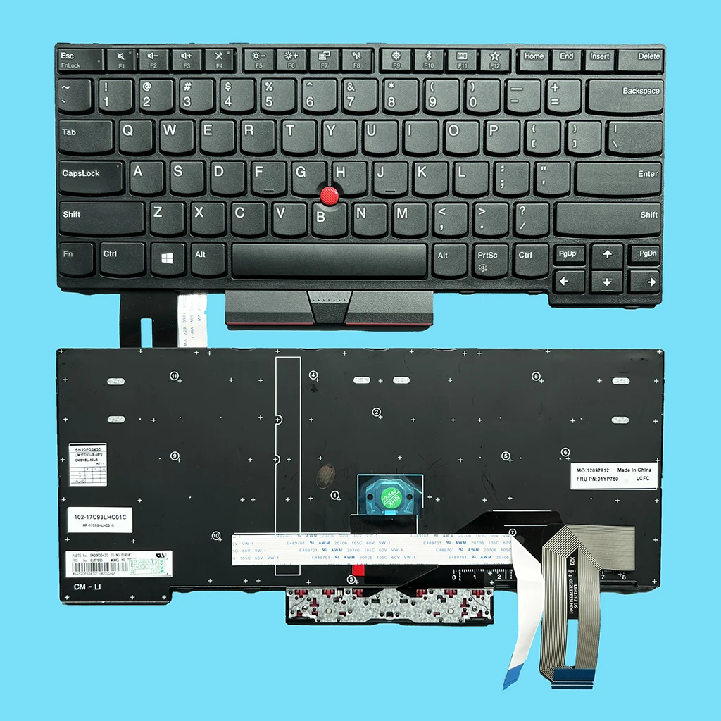 

E480 US Spanish Russian French Keyboard For Lenovo Thinkpad T480S L480 T490 T495 E490 L380 L390 Yoga L490 E485 E495 Laptop FR RU