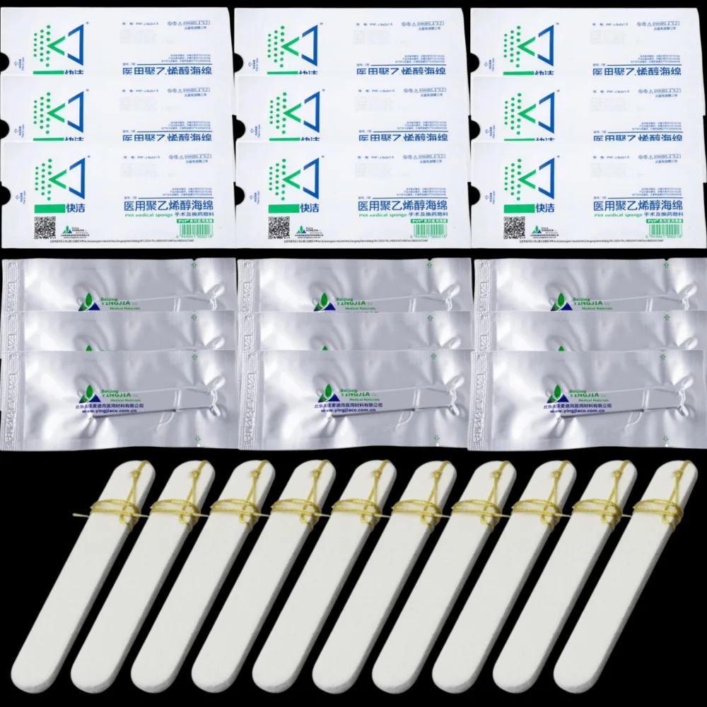 

10pcs Disposable Medical Hemostatic PVA Sponge Nasal Dressing Nose Bleeding Nasal Packing Haemostasis Sponge Plug Accessories