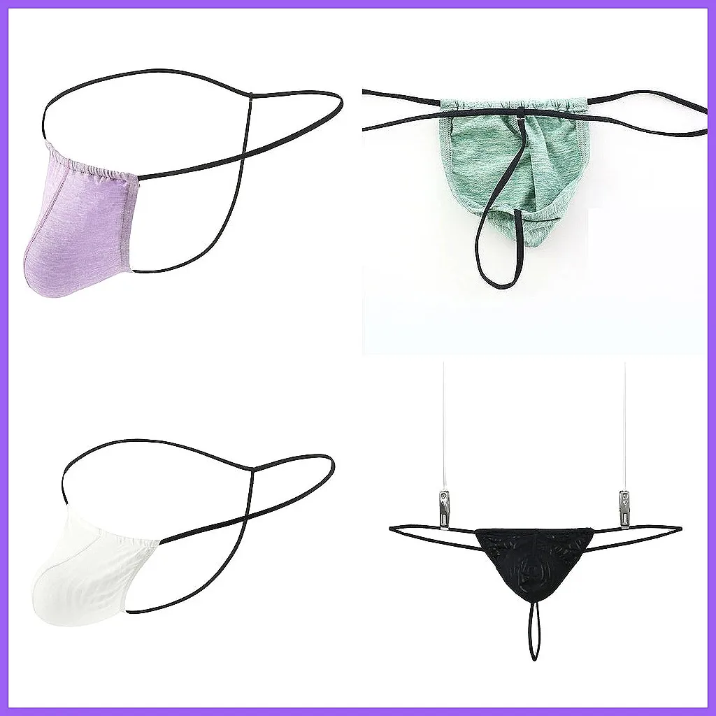 Japanese Style Men's Thong Underwear, U Pouch Breathable Low Rise Sexy Briefs Sheer Jockstrap