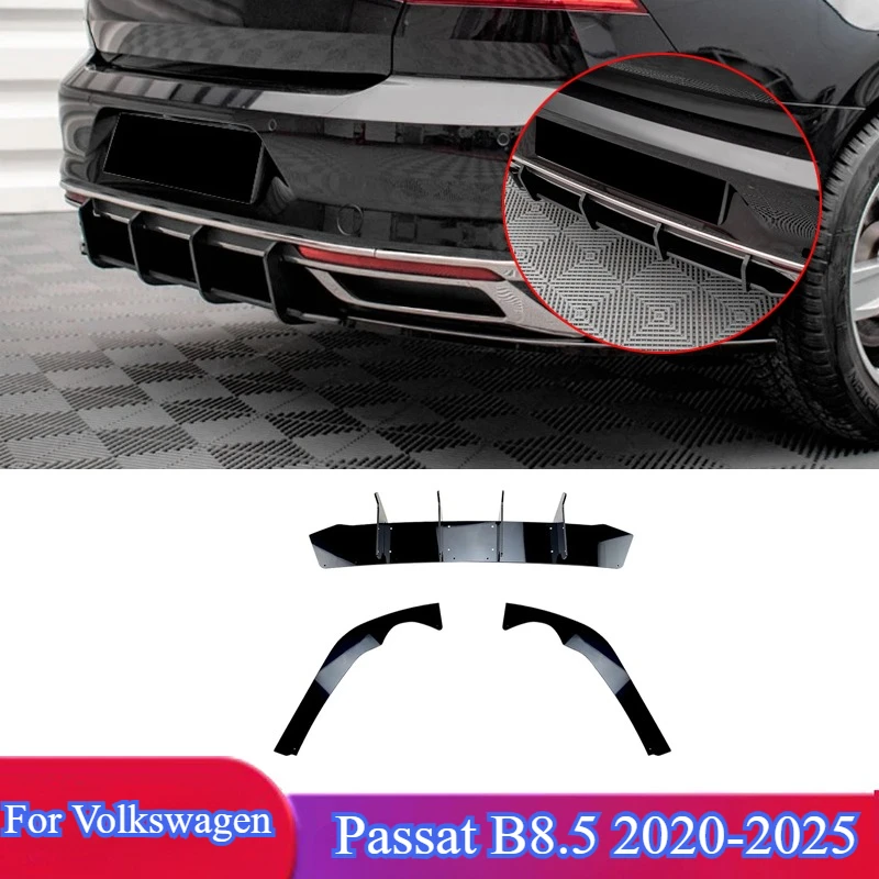 

For Volkswagen Passat B8.5 2020-2025 Car Rear Bumper Diffuser Lip Rear Side Splitters Spoiler Lip Body Kits Accessory Tuning