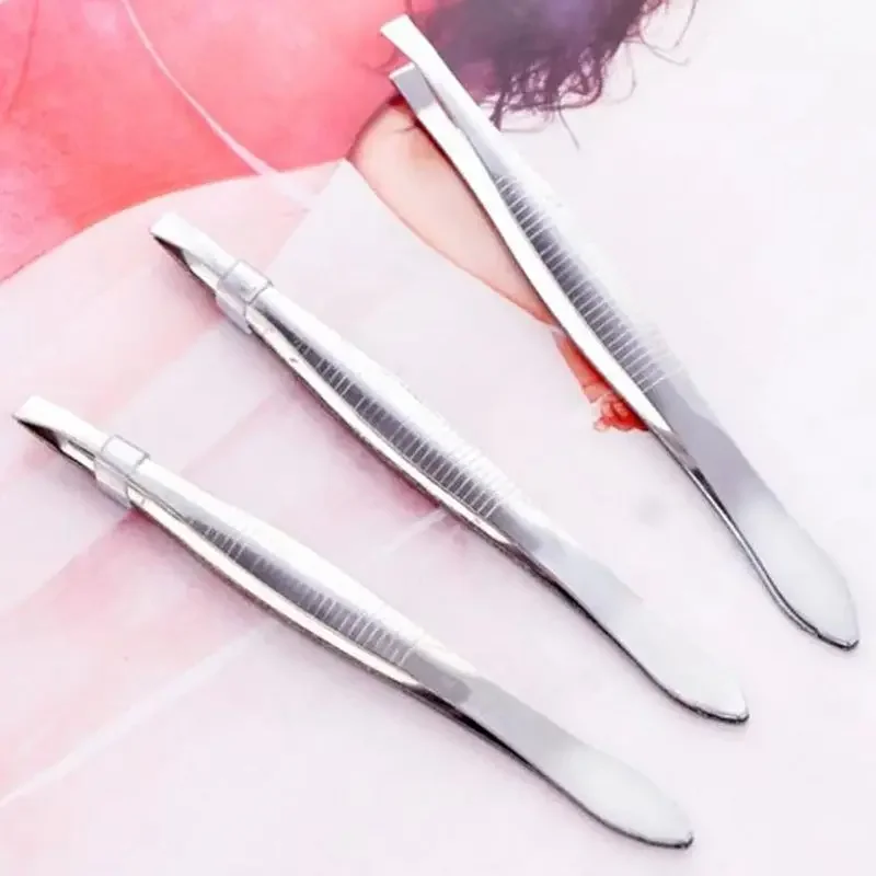 Stainless Steel Eyebrow Tweezers, Plucking Clip Pliers, Eyebrows, Beard, пинцет для бровей Pinzas Electrónica, Repair Tool