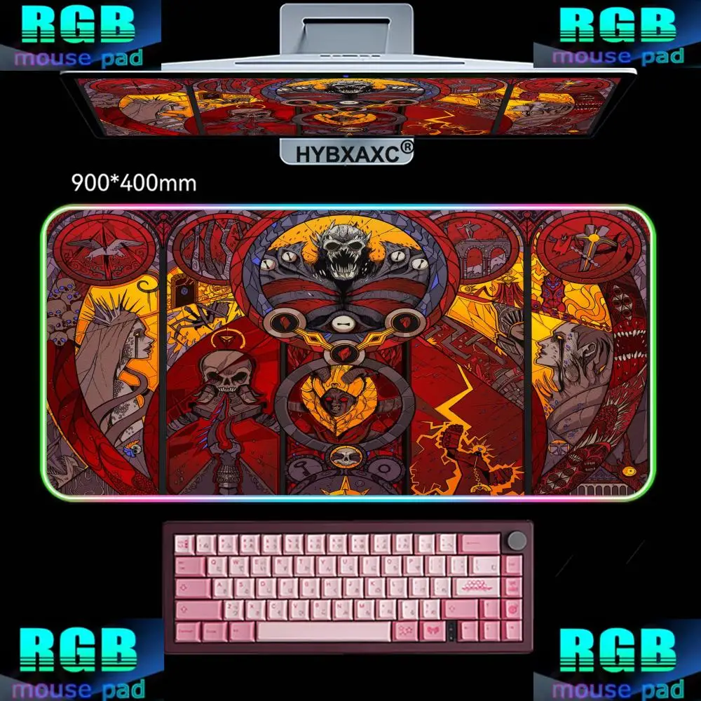 

LED RGB HD Path of Exile 2 Mouse Pad 1200x600 Rubber Mouse Gabinete Gamer Pad Super Big Gaming Desk Mat Large Edge Lock Desk Mat