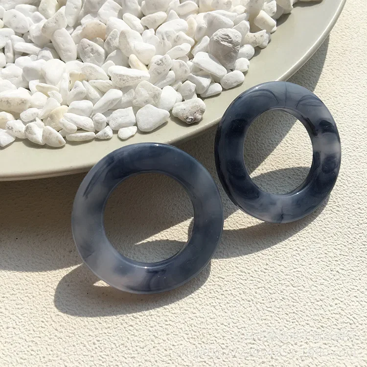 5 قطعة آنا نفس هندسية مستديرة اثنين من لهجة الربط الحبر الراتنج أقراط المواد DIY بها بنفسك مجوهرات صنع الملحقات #4