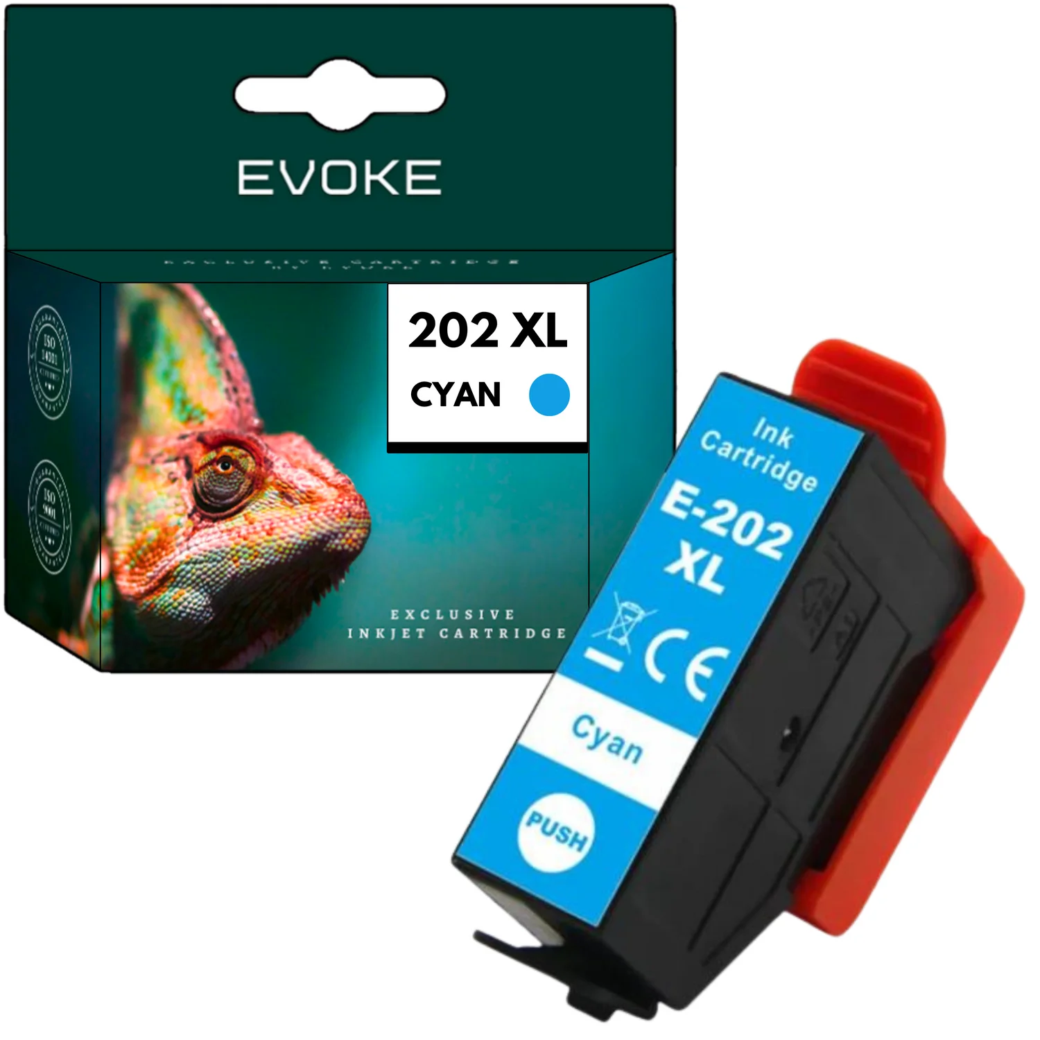 Evoke Compatibele Inkt voor Epson 202XL 202 XL C13T02H24010 Cyaan 13 ml 800 Pagina's Expression Premium Xp-6000 Xp-6005 Xp-6100 Xp-6105
