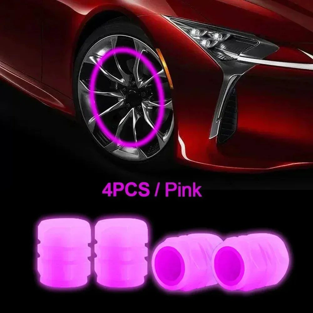 4 Stück Leuchtende Ventilkappen für Auto, Motorrad und Fahrrad - Fluoreszierende Nacht-Leuchtende Ventilschaftkappen zur Dekoration – Detail 9