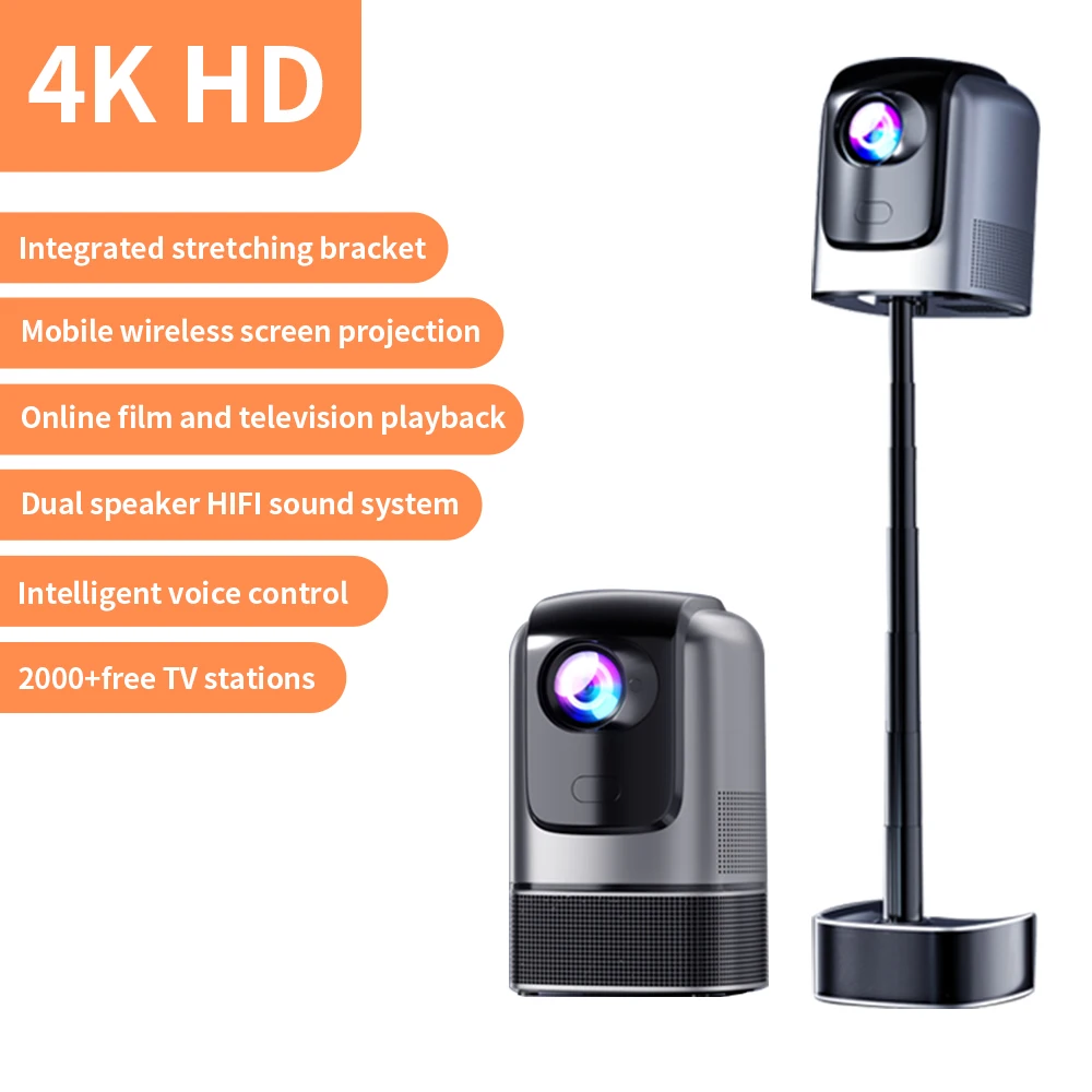 Home Projector 1080p LCD Smart Android Portable Theater Mini Projector 4k home theater projector with retractable stand