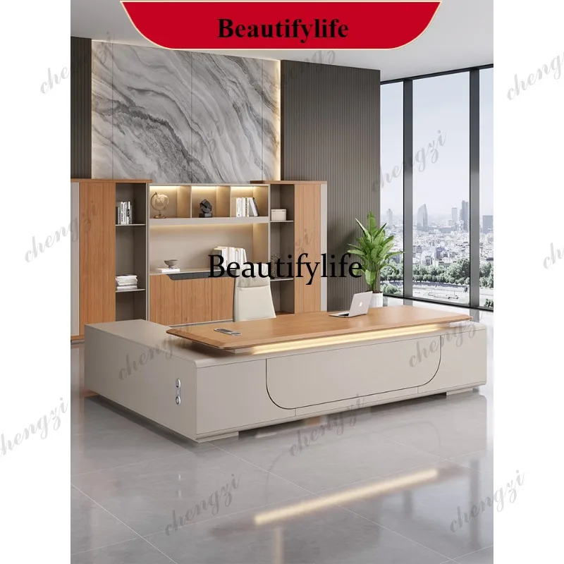 E153 General Manager's Office Leader Single President's Desk Combination High-end Boss's Desk Simple and Modern