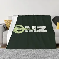 OMZ MZ Vintage German Motorcycle Throw Blanket Large Single Blankets