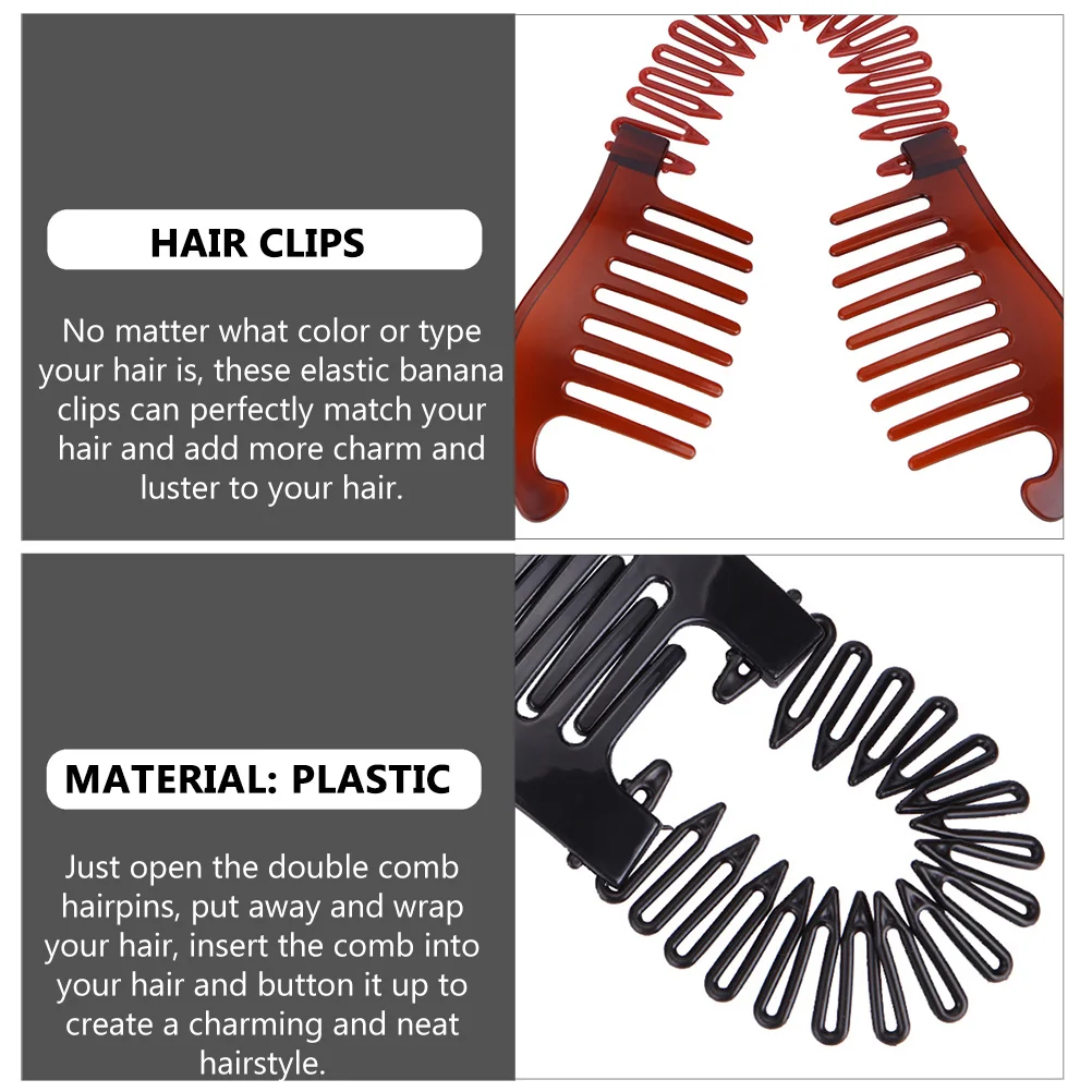 

6pcs Plastic Banana Sturdy Durable Girls Ponytail Clip Hair Clips For Women Long Secure Grip Thick Hair Styling Accessories
