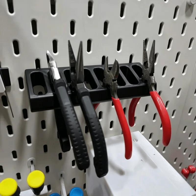 8-Hole Wall Plier Rack, Universal 5mm Pegboard Heavy Duty Tool Organizer for Garage Screwdrivers & Pliers