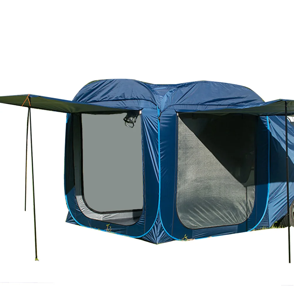 Factory Manufacturer 4 Person Outdoor Camping Small Garage Trailer Car Tail Gate Pop Up Family Folding Tents
