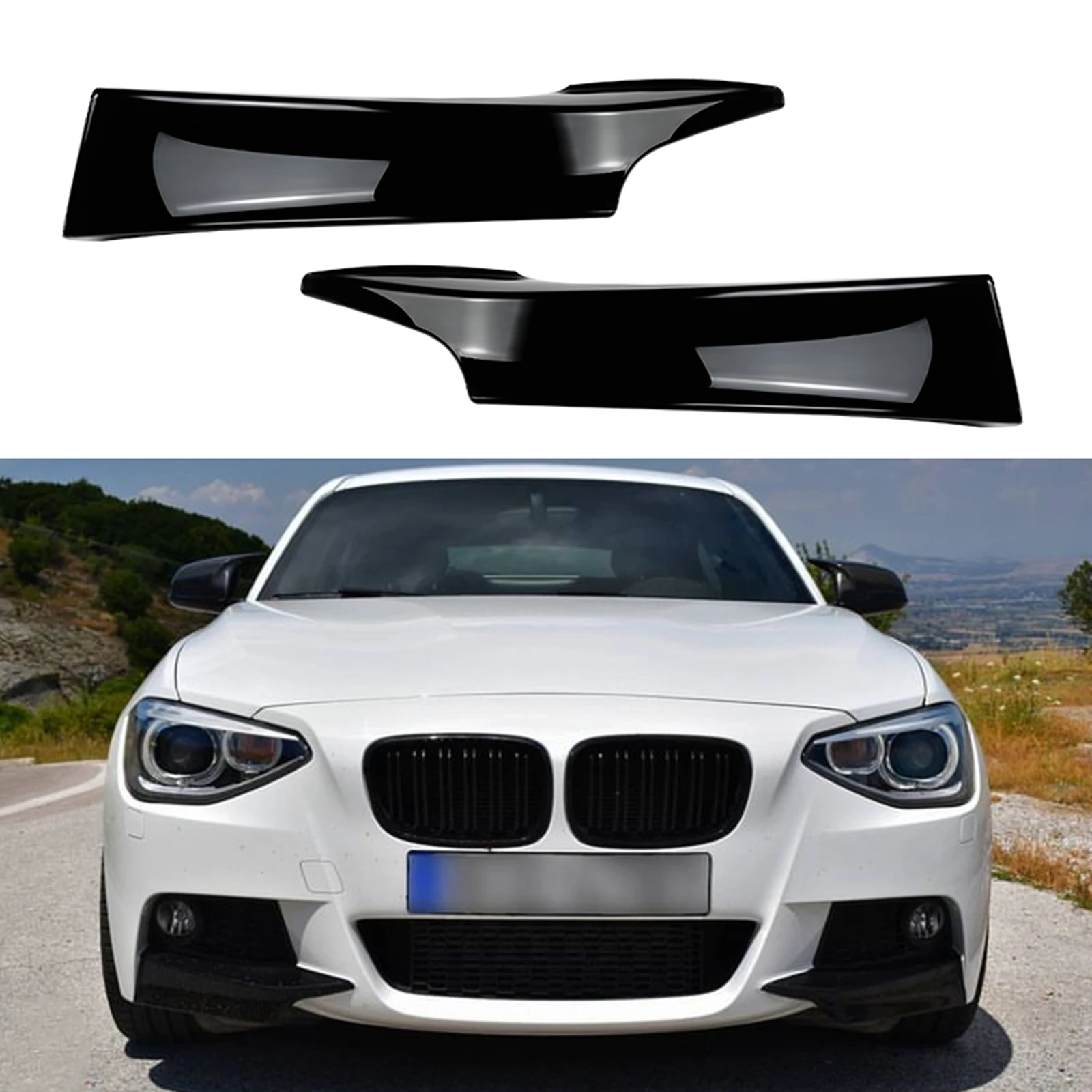 

For BMW 1 Series F20 F21 M Sport 2012-2014 118i 125i Front Bumper Side Splitter Cover Car Fog Light Air Vent Intake Spoiler Lip