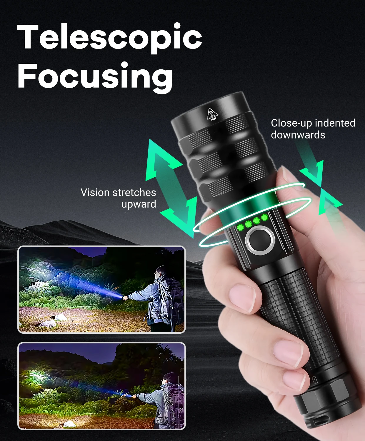 A-BF SST40 Professional Strong Light Flashlight LED Telescopic Zoom Charging Outdoor Searchlight Remote Flashlight