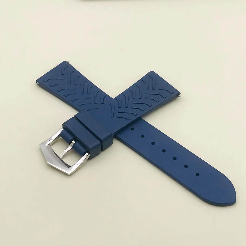 Gelang Jam Tangan Karet 22Mm Tali Biru Cocok untuk Seiko SKX007 SRPD Casing Jam Tangan Tuna Gelang Jam Tangan Olahraga Tali Jam Tangan