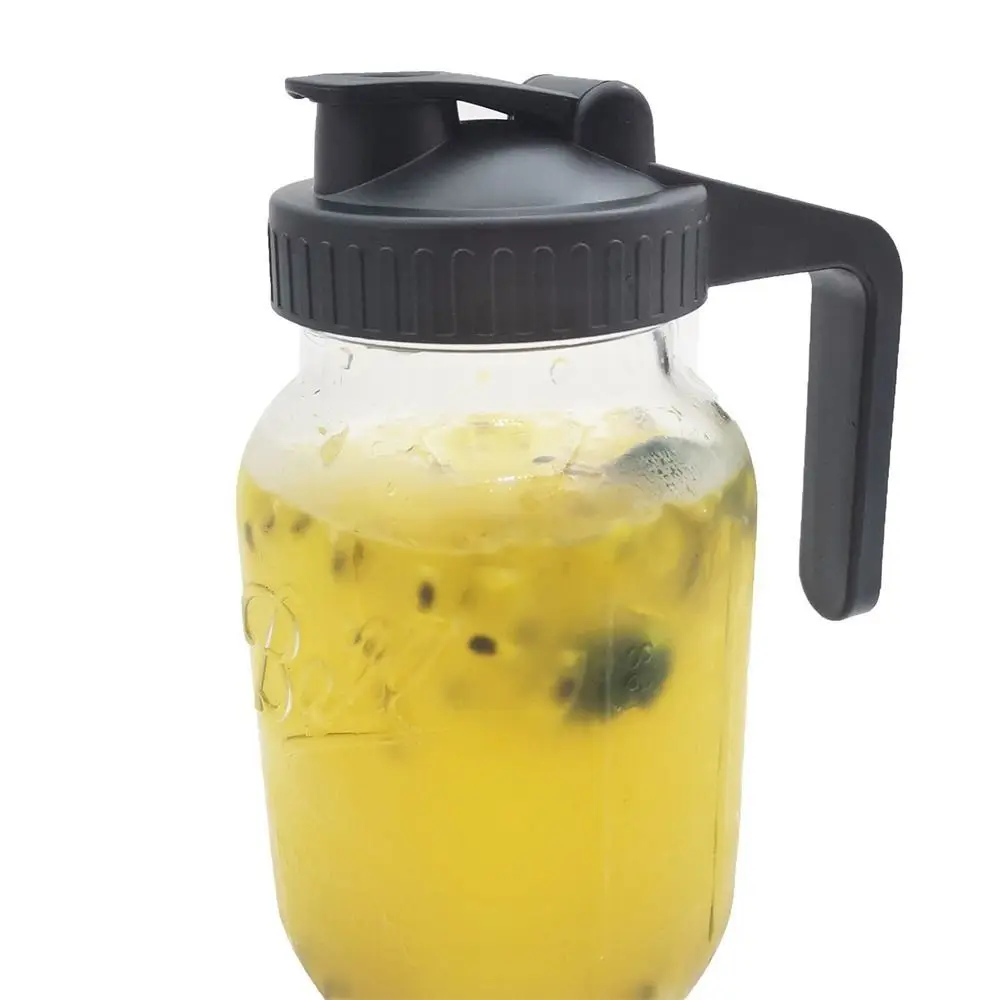 Mason Jar Pour Spout Lid with Handle, Plastic Spout Lid, Reusable Leakproof Seal Bottle Cover for Wide Mouth Jar, 70mm, 86mm