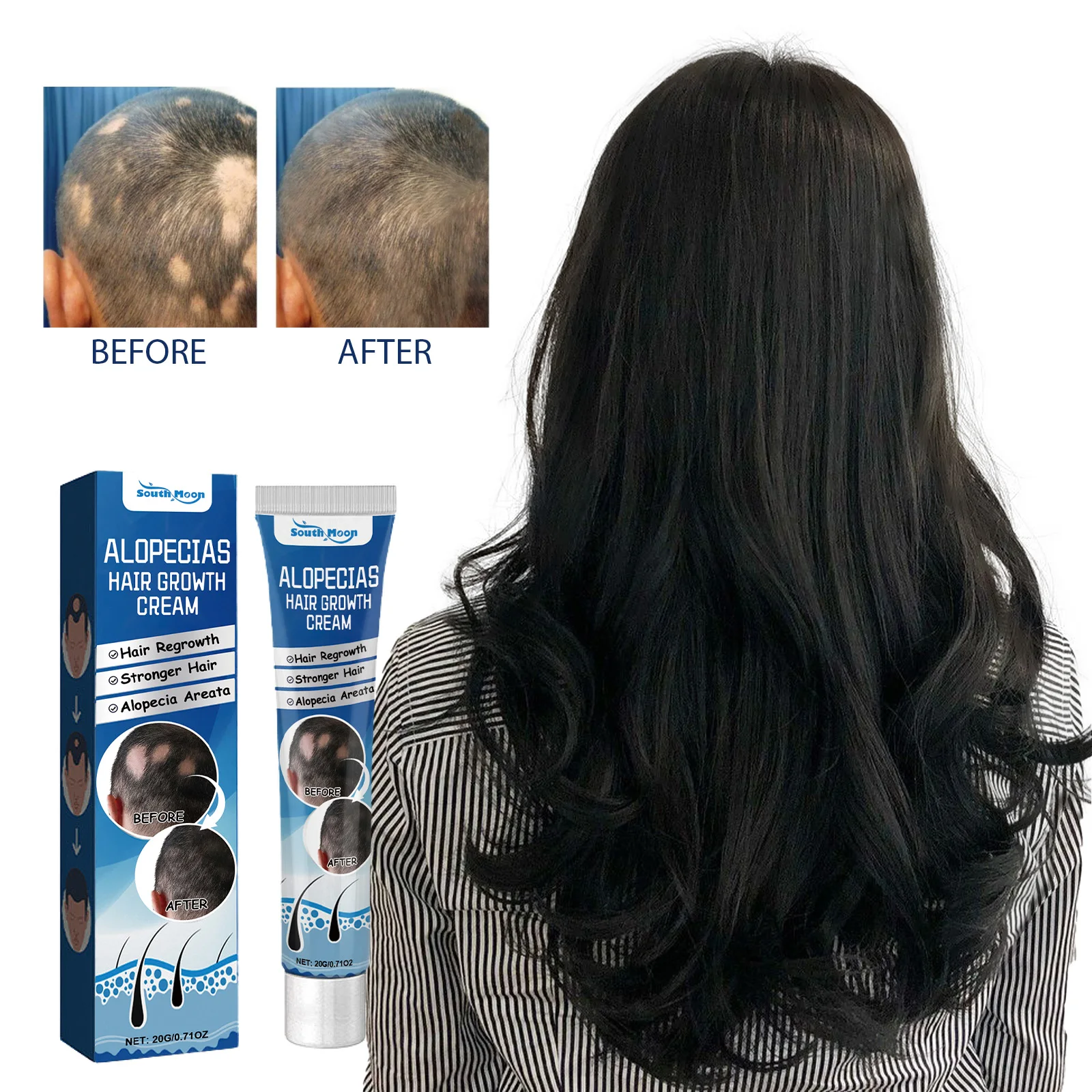 

South Moon Sophora flavescens baldness cream head skin care cream cross-border foreign trade hair care Protecting