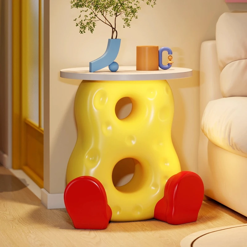

Creative Cheese Shaped Small Side Table Colorful Minimalist Bedroom Living Room Storage Rack Dopamine Bedside Cabinet
