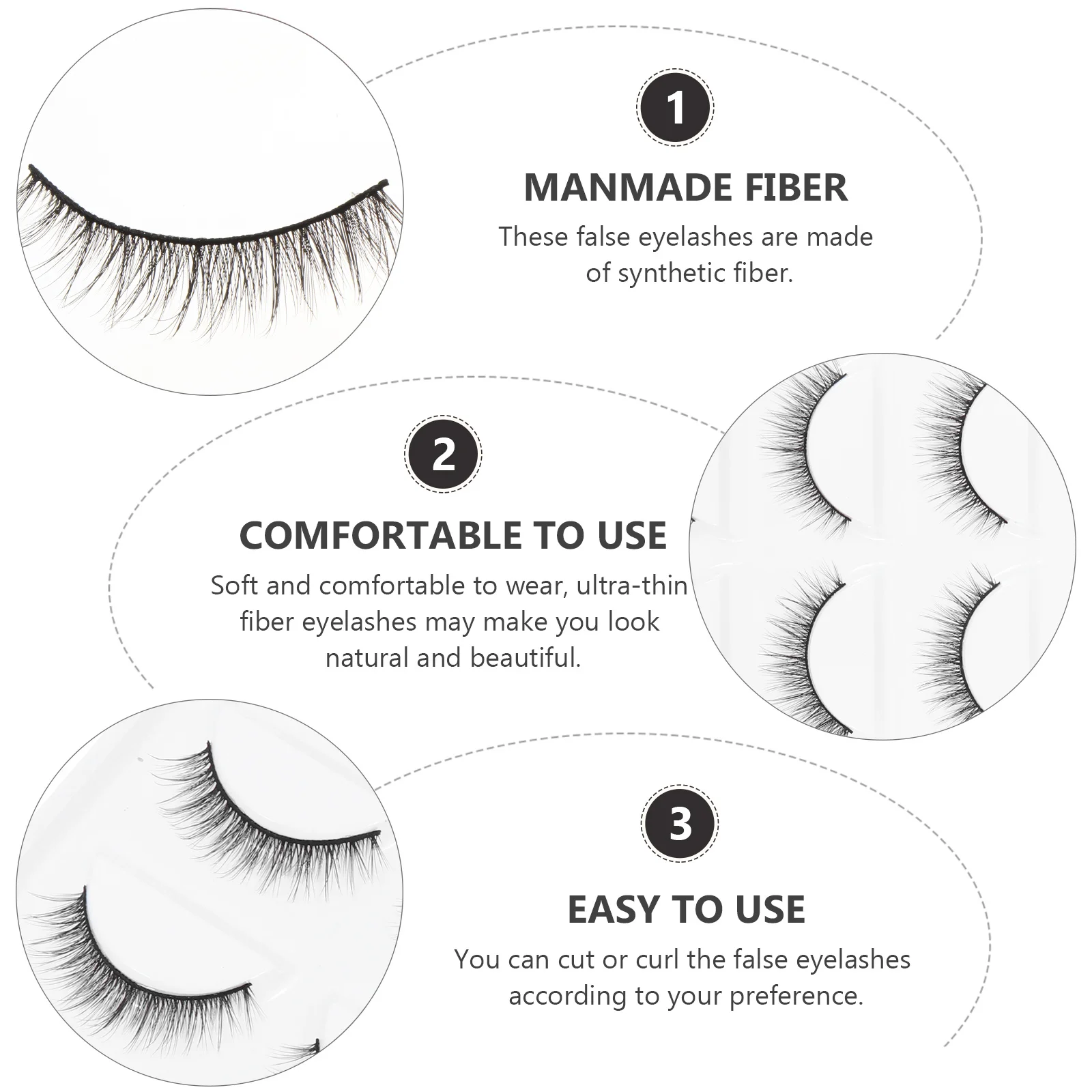 5 أزواج رموش اصطناعية ثلاثية الأبعاد رموش سميكة طبيعية تمديد قابلة لإعادة الاستخدام ليلا ونهارا تجعل عينيك جذابة