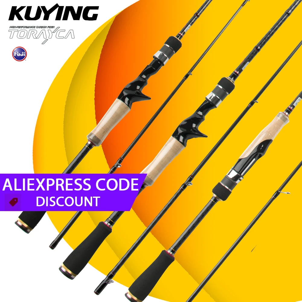 

KUYING CONQUEROR Bass Master Fishing Rod Competation Level Spinning Casting 2 Sections 6'6" 6'7" 6'9" M ML FUJI Carbon Fast Lure