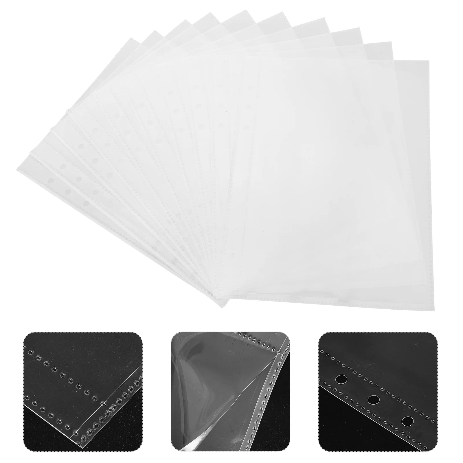 

20pcs File For Office Binder Inserts Sheet Protectors A5 Student File Pockets Portable Photo Album Pages Work Sheet Protectors