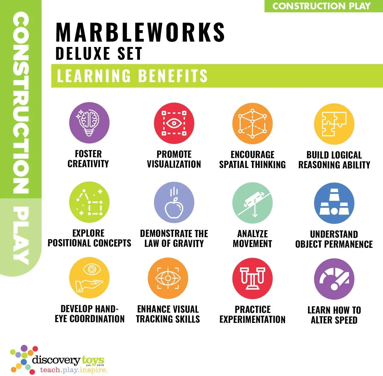 디럭스 대리석 런 |   어린이를 위한 학습 |   STEM 교육용 빌딩 블록 장난감 학습 및 유아 발달 5세 이상