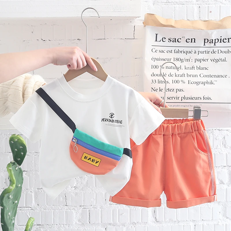 Korean Fashion Baby boys Clothes Sets Toddler Child Clothing Suits kids girls Costumes Summer Cotton