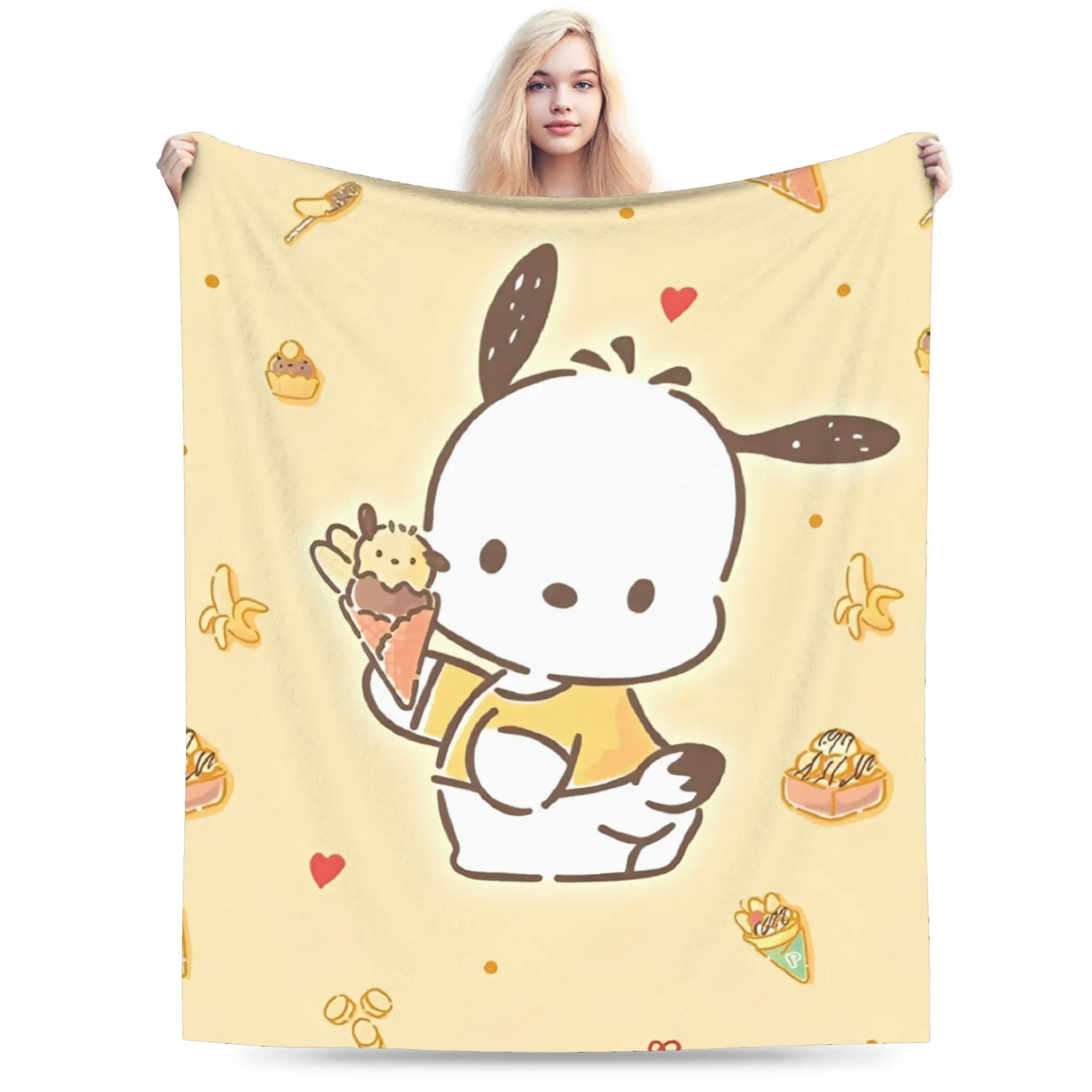 

Pochacco Blanket Warm Soft Comfortable Plush Throw Blanket For Girls Boys Couch Chair Flannel Bedspread Bed Cover