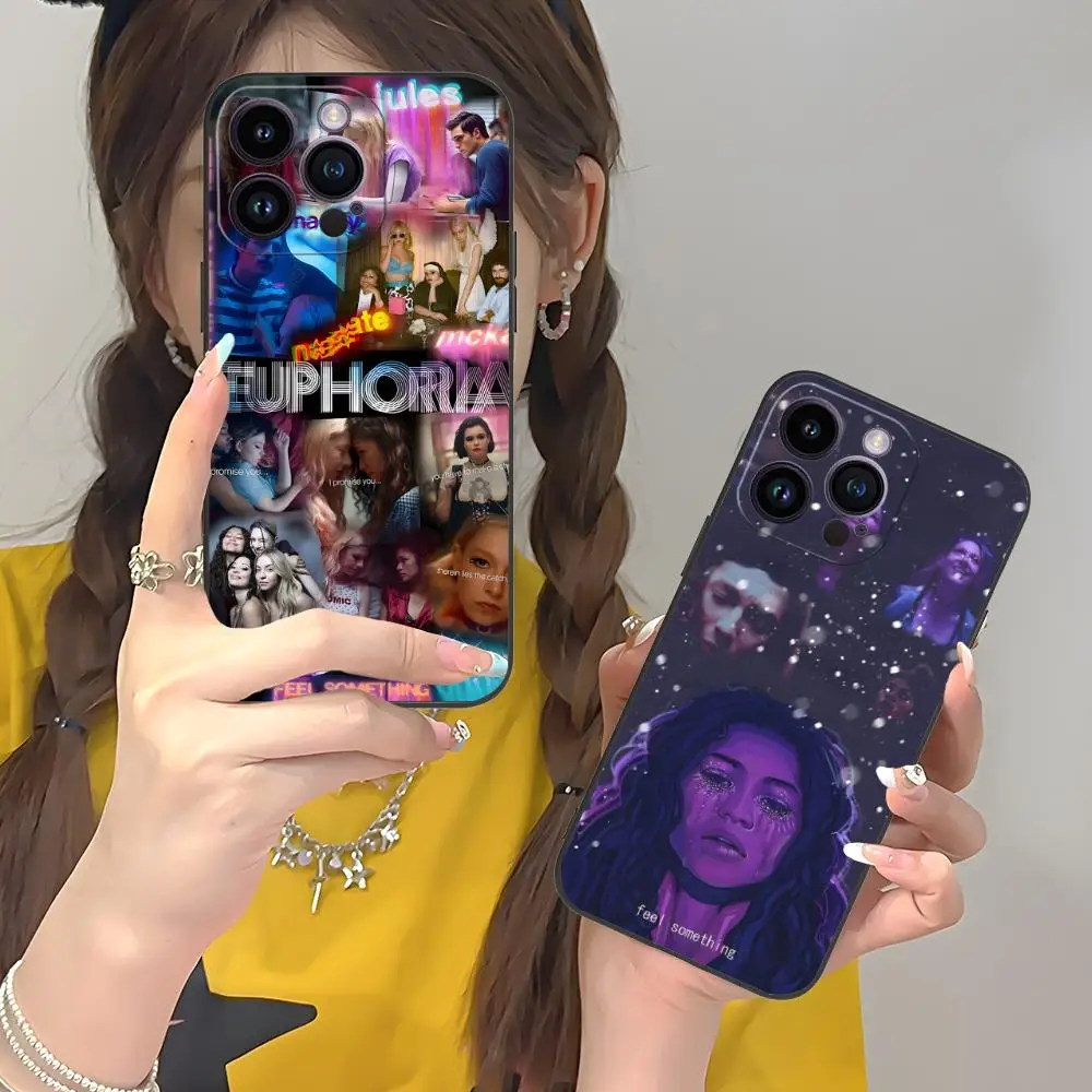 Coque de téléphone Fashion Euphoria pour iPhone 17 16 15 14 13 12 11 X XR XS 8 7 Air Pro Max Plus Mini, en TPU souple antichoc