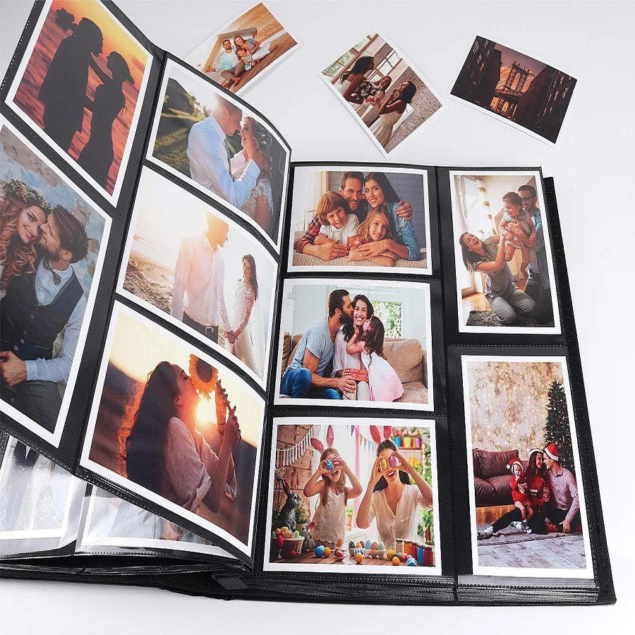 Photo Album 500 Pockets Photo, Extra Large Capacity Family Wedding Picture Albums Holds 4X6in Horizontal and Vertical Photos